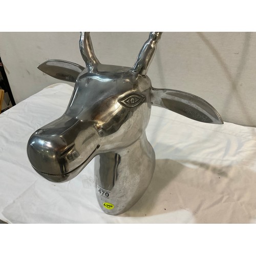 470 - MODERN CHROME WALL MOUNTED DEERS HEAD