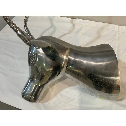 470 - MODERN CHROME WALL MOUNTED DEERS HEAD