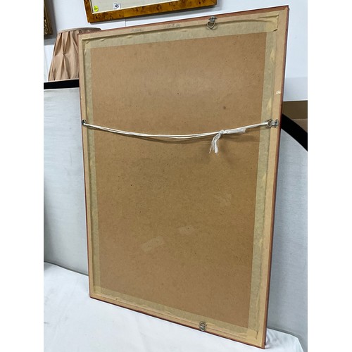 166 - TWO MODERN MIRRORS ONE RECTANGULAR FORM WITH BEVELLED EDGE AND OCTAGONAL OAK MIRROR  WITH LARGEST 22... 