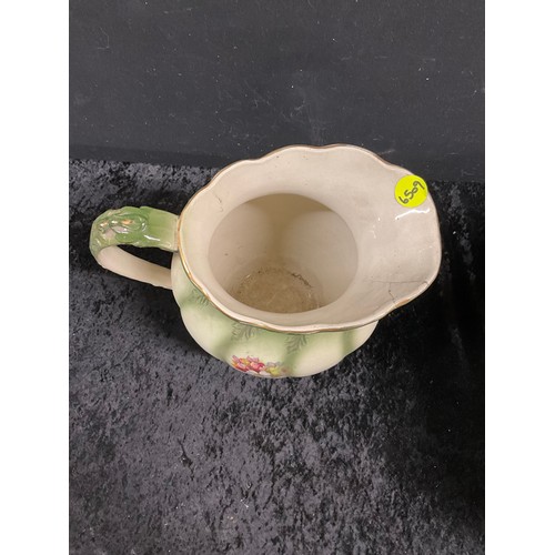 184 - LARGE VICTORIAN CERAMIC WASH BASIN AND WATER JUG CHIP TO RIM OF JUG A/F