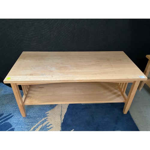 398 - TWO LARGE BEECH COFFEE TABLES L38