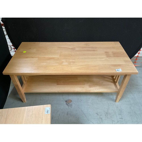 398 - TWO LARGE BEECH COFFEE TABLES L38