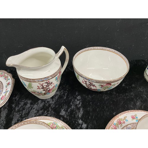 196 - QUANTITY OF INDIAN TREECHINA TO INCLUDE  TEA SET WITH PLATES CREAM JUG SAUCERS TEA CUPS ETC