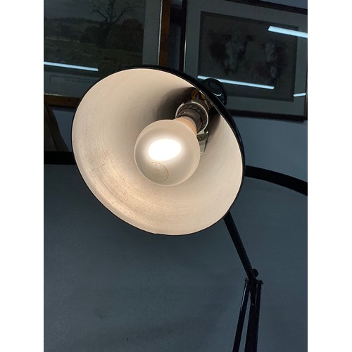 208 - VINTAGE ADJUSTABLE BLACK ENAMEL ANGLE POSE DESK LAMP