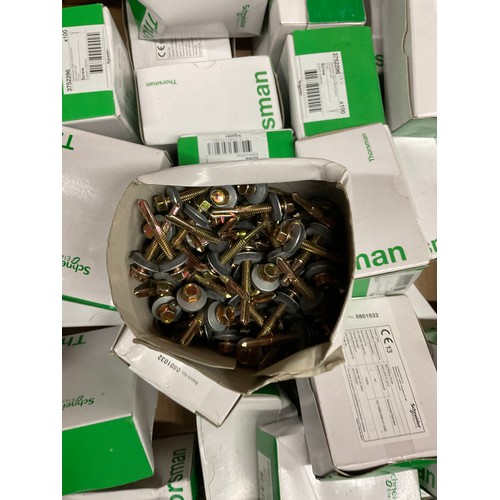 231 - THREE LARGE BOXES OF WASHERLESS STEEL TO STEEL SCREWS OF VARIOUS SIZES