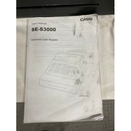 226 - CASIO ELECTRONIC CASH REGISTER SES3000 WITH LOCKABLE CASH DRAW COMPLETE WITH INSTRUCTIONS AND KEY