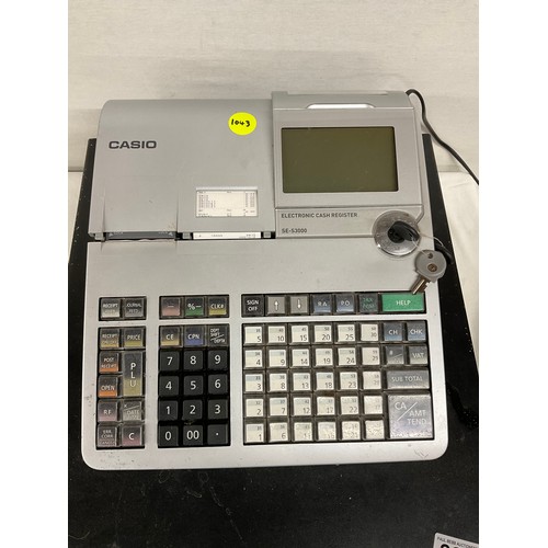 226 - CASIO ELECTRONIC CASH REGISTER SES3000 WITH LOCKABLE CASH DRAW COMPLETE WITH INSTRUCTIONS AND KEY