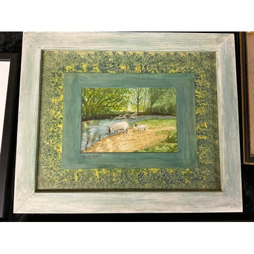 232 - QUANTITY OF  MODERN PICTURES TO INCLUDE WATERCOLOURS VINTAGE PRINTS AND OIL ON BOARD WOODLAND SCENE ... 