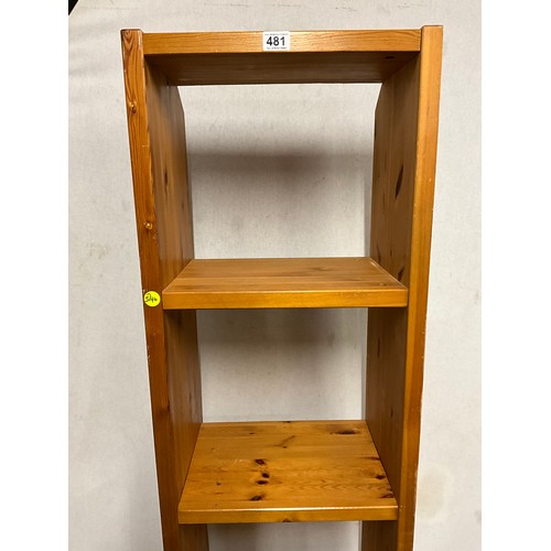 481 - MODERN PINE FREE STANDING SET OF SHELVES W18