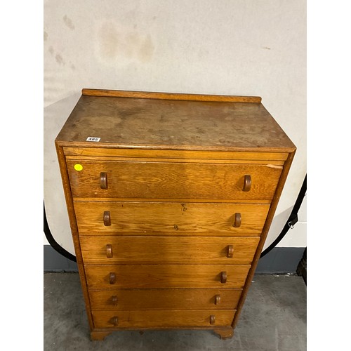 485 - 1950S GOLDEN OAK CHEST OF SIX GRADUATED DRAWERS A/F W30