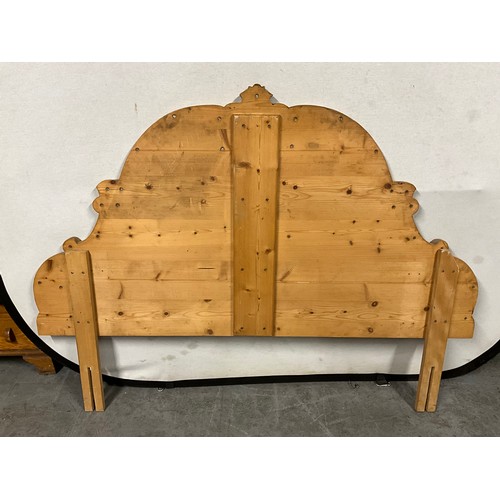 486 - MODERN CARVED PINE HEADBOARD W59