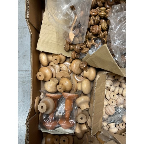 255 - TWO BOXES OF WOODEN DRAW AND DOOR KNOBS