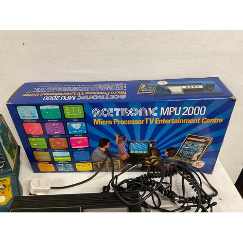 259 - BOX CONTAINING ACETRONIC MPU 2000 MICRO PROCESSOR TV ENTERTAINMENT CENTRE VINTAGE GRANDSTAND FIREFOX... 