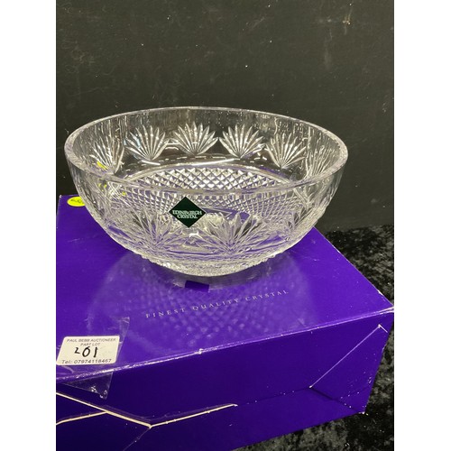 261 - TWO GLASS CRYSTAL BOWLS BOXED EDINBURGH CRYSTAL AND BOXED STUART CRYSTAL