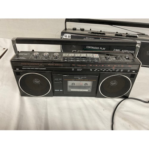 274 - SHARP TWIN CASSETTE RECORDER ALONG WITH ROBERTS SINGLE CASSETTE RECORDER - only 1 lead