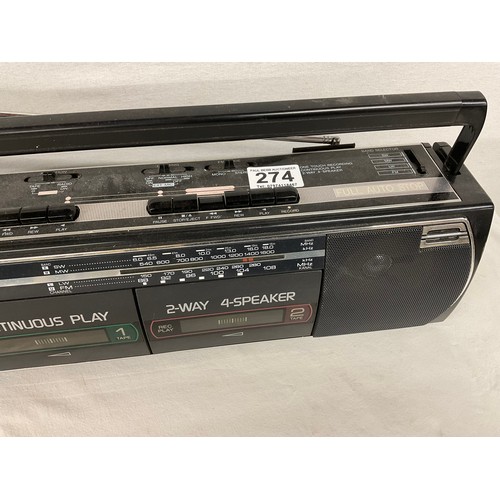 274 - SHARP TWIN CASSETTE RECORDER ALONG WITH ROBERTS SINGLE CASSETTE RECORDER - only 1 lead