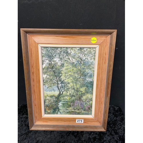 275 - MODERN FRAMED OIL PAINTING TITLED SUMMER STREAM