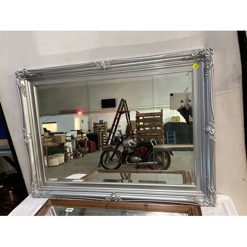 492 - MODERN PINE FRAMED WALL MIRROR W34