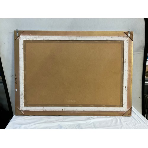 492 - MODERN PINE FRAMED WALL MIRROR W34