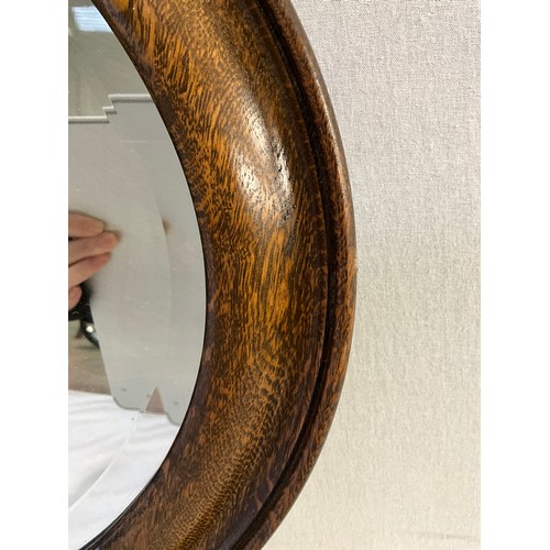 497 - EDWADIAN OVAL BEVELLED EDGE WALL MIRROR 29