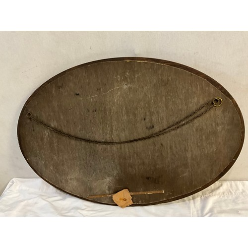 497 - EDWADIAN OVAL BEVELLED EDGE WALL MIRROR 29