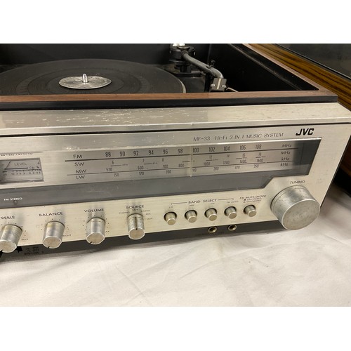 286 - JVC MUSIC CENTER MODEL MF33 ALONG WITH PYE 001 VINTAGE TURNTABLE