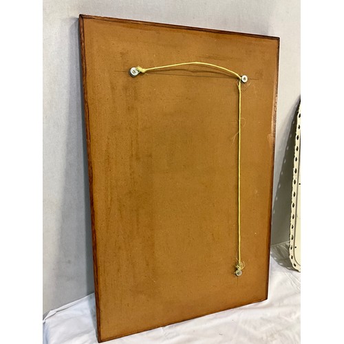 504 - MODERN MAHOGANY FRAMED SIX PANEL WALL MIRROR 18