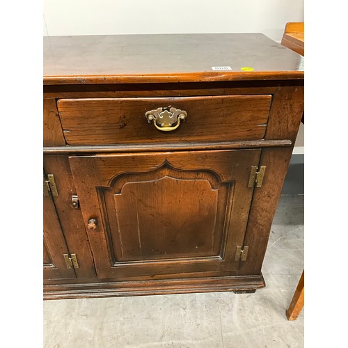 506 - LARGE REPRODUCTION OAK DRESSER BASE WITH THREE PANEL DOORS UNDER THREE DRAWERS W66