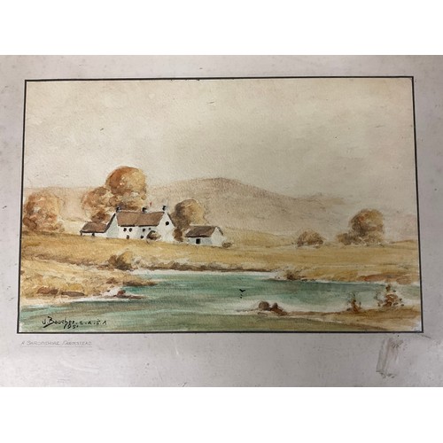 294 - 3 FRAMED WATERCOLOURS BY J BOUCHER AND 2 SIGNED BY W LINDEN A/F