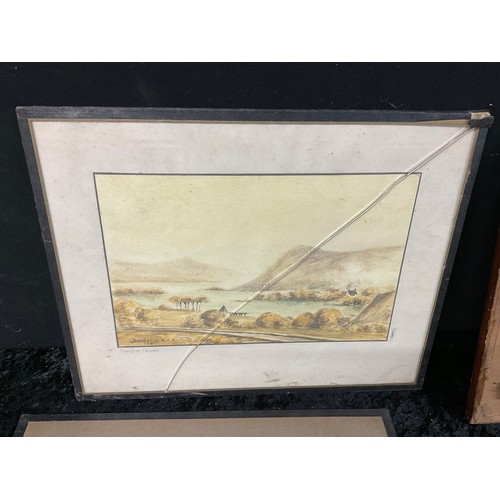 294 - 3 FRAMED WATERCOLOURS BY J BOUCHER AND 2 SIGNED BY W LINDEN A/F