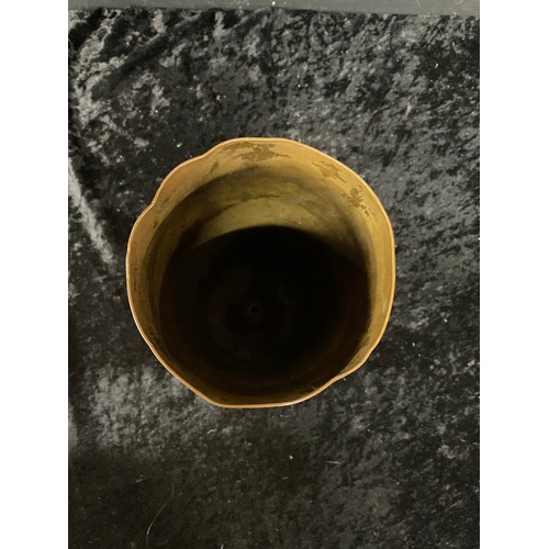 295 - BRASS TRENCH ART SHELL VASE