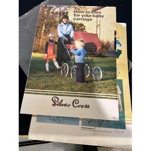 516 - VINTAGE SILVER CROSS PRAM WITH ORIGINAL INSTRUCTION BOOK