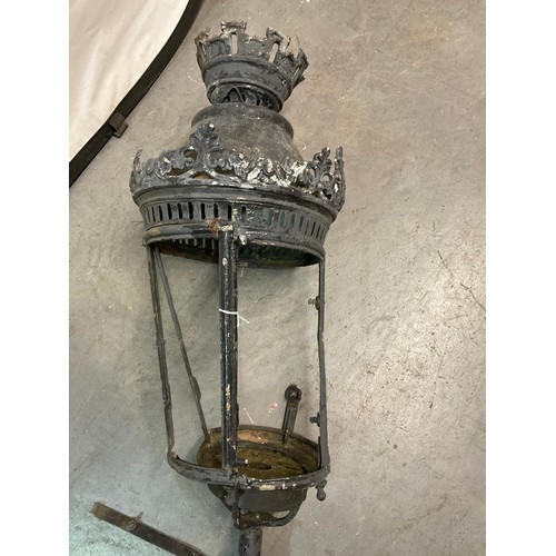 308 - LARGE VINTAGECAST IRON LANTERN H 30