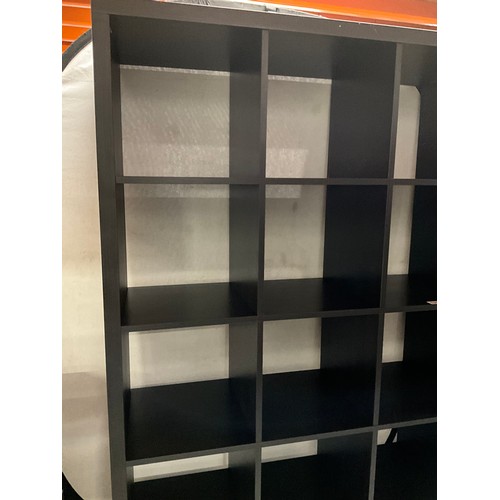 528 - MODERN BLACK SHELVING UNIT W72