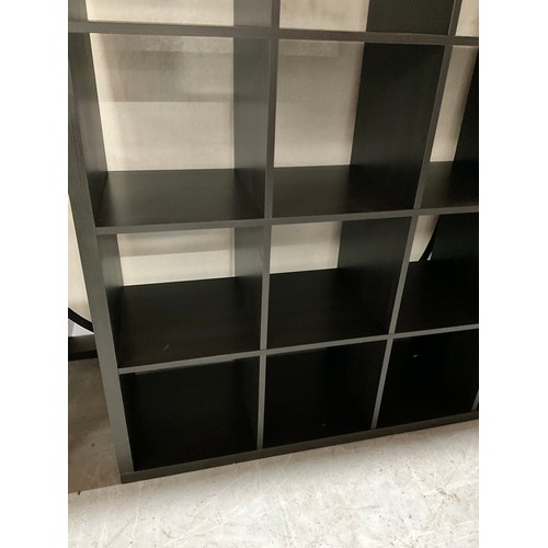 528 - MODERN BLACK SHELVING UNIT W72