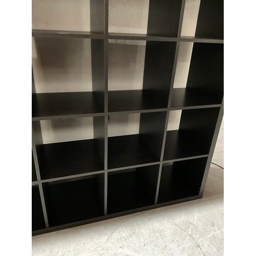 528 - MODERN BLACK SHELVING UNIT W72