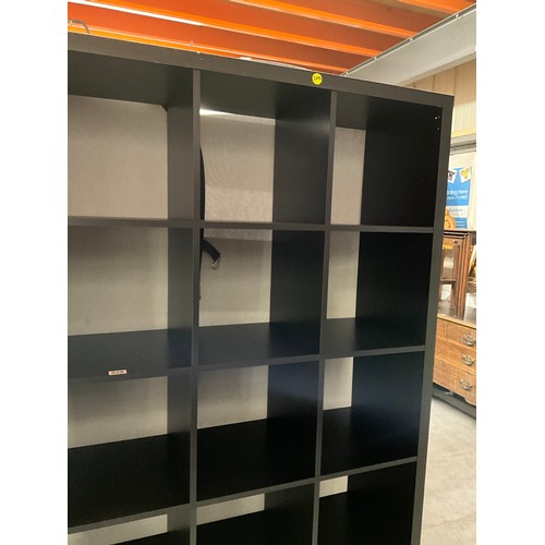 528 - MODERN BLACK SHELVING UNIT W72