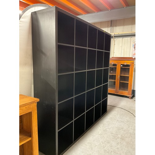 528 - MODERN BLACK SHELVING UNIT W72