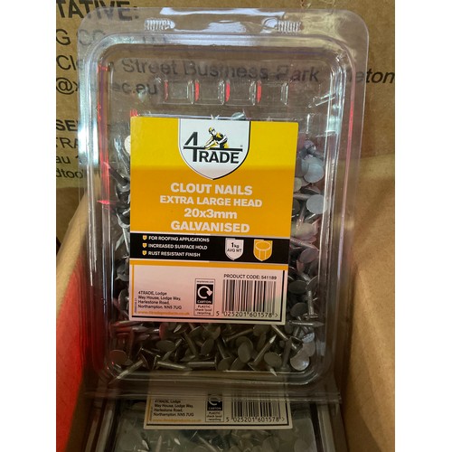 313 - FIVE BOXES OF GALVANISED XL HEAD CLOUT NAILS