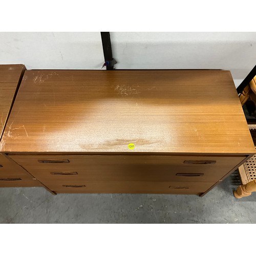 535 - PAIR OF VINTAGE 1970S TEAK BEDROOM CHESTS WITH THREE DRAWERS W38