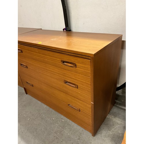 535 - PAIR OF VINTAGE 1970S TEAK BEDROOM CHESTS WITH THREE DRAWERS W38