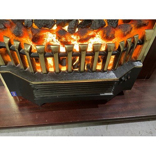 541 - MODERN ELECTRIC FIRE IN MAHOGANY SURROUND W38