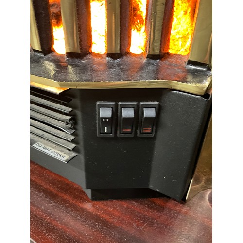 541 - MODERN ELECTRIC FIRE IN MAHOGANY SURROUND W38