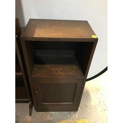 543 - OAK BEDSIDE CABINET AND A 1930S OAK STUDENTS BUREAU W24