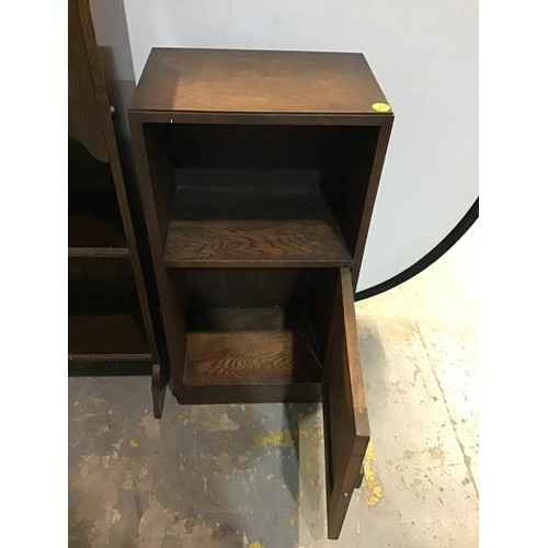 543 - OAK BEDSIDE CABINET AND A 1930S OAK STUDENTS BUREAU W24