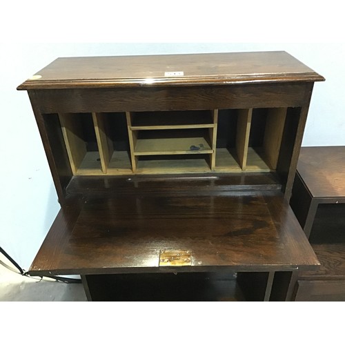 543 - OAK BEDSIDE CABINET AND A 1930S OAK STUDENTS BUREAU W24