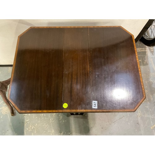 547 - DROP LEAF SUTJHERLAND TABLE WITH LAYER ENDS H26” D22” W30” EXTENDED