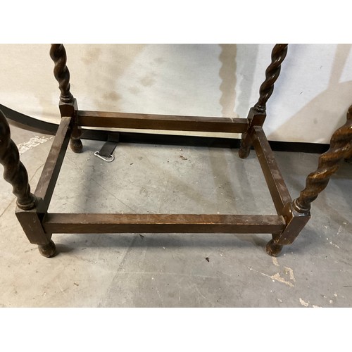 549 - 1940S OAK BARLEY TWIST SIDE TABLE W23