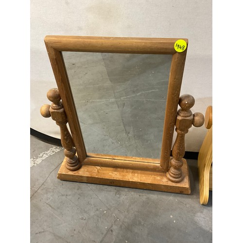 556 - THREE MODERN PINE FRAMED DRESSING TABLE MIRRORS