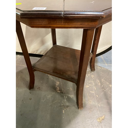 566 - SMALL EDWARDIAN MAHOGANY WINDOW TABLE WITH OCTAGONAL TOP 22